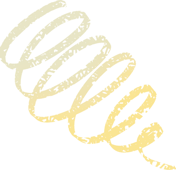 Vibrant Yellow and Blue Curls Mixed Media Abstract Shape