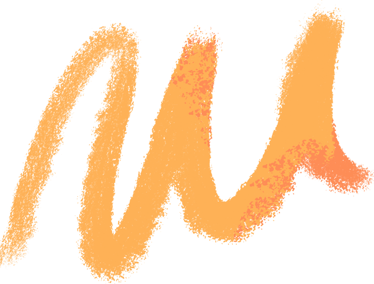 Vibrant Orange Swirl Mixed Media Abstract Shape