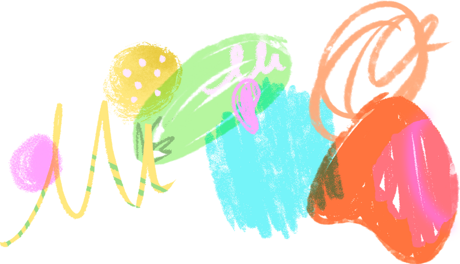 Vibrant Mixed Media Horizontal Abstract Shape Composition