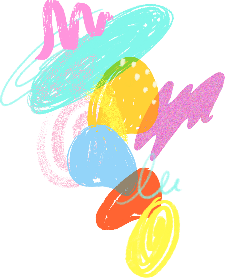 Vibrant Mixed Media Vertical Abstract Shape Composition